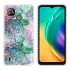 For Tecno Pop 4 LTE 2.0mm Airbag Shockproof TPU Phone Case(Ink Green Marble) - 1