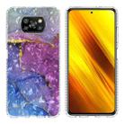 For Xiaomi Poco X3 NFC / X3 / X3 Pro 2.0mm Airbag Shockproof TPU Phone Case(Blue Purple Marble) - 1