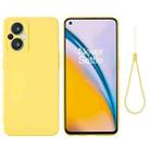 For OPPO A96 5G/Reno7 Z 5G Global/ Reno7 Lite 5G/F21 Pro 5G Global/Reno8 Lite 5G Global Pure Color Liquid Silicone Shockproof Full Coverage Phone Case(Yellow) - 1