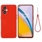 For OPPO A96 5G/Reno7 Z 5G Global/ Reno7 Lite 5G/F21 Pro 5G Global/Reno8 Lite 5G Global Pure Color Liquid Silicone Shockproof Full Coverage Phone Case(Red) - 1