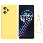 For OPPO Realme 9 4G Global/Realme Narzo 50 Pro 5G Global Pure Color Liquid Silicone Shockproof Full Coverage Phone Case(Yellow) - 1