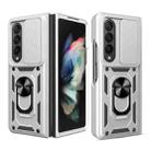 For Samsung Galaxy Z Fold4 Sliding Camera Cover TPU+PC Phone Case(Silver) - 1