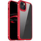 Carbon Fiber Four-corner Airbag Shockproof Case For iPhone 14(Red) - 1