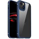 For iPhone 14 Carbon Fiber Four-corner Airbag Shockproof Case (Blue) - 1