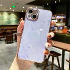 Marble Texture Electroplating Phone Case For iPhone 14 Pro(Light Purple) - 1