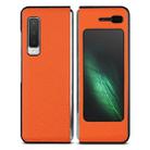 For Galaxy Fold / W2020 Shockproof Full Coverage Litchi Texture Leather Case(Orange) - 1