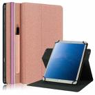 For 10 inch Cloth Texture 360 Rotation Horizontal Flip Universal Tablet PC Leather Case with Pen Slot(Rose Gold) - 1