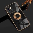 For vivo IQOO 9 6D Plating Astronaut Ring Kickstand Phone Case(Black) - 1