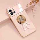 For vivo iQOO 9 Pro 6D Plating Astronaut Ring Kickstand Phone Case(Light Pink) - 1