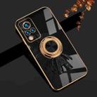 For vivo S9 6D Plating Astronaut Ring Kickstand Phone Case(Black) - 1