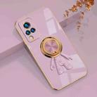 For vivo S9 6D Plating Astronaut Ring Kickstand Phone Case(Light Purple) - 1