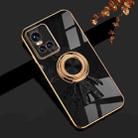 For vivo S10 6D Plating Astronaut Ring Kickstand Phone Case(Black) - 1