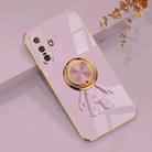 For vivo X60 6D Plating Astronaut Ring Kickstand Phone Case(Light Purple) - 1