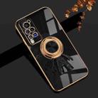 For vivo X60 Pro 6D Plating Astronaut Ring Kickstand Phone Case(Black) - 1