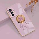 For vivo X70 6D Plating Astronaut Ring Kickstand Phone Case(Light Purple) - 1