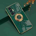 For vivo X70 Pro+ 6D Plating Astronaut Ring Kickstand Phone Case(Night Green) - 1