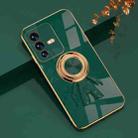 For vivo S12 6D Plating Astronaut Ring Kickstand Phone Case(Night Green) - 1
