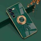 For vivo S15 6D Plating Astronaut Ring Kickstand Phone Case(Night Green) - 1