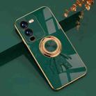 For vivo S15 Pro 6D Plating Astronaut Ring Kickstand Phone Case(Night Green) - 1