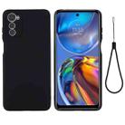 For Motorola Moto G22/ E32s 4G Pure Color Liquid Silicone Shockproof Full Coverage Phone Case(Black) - 1