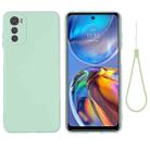 For Motorola Moto G22/ E32s 4G Pure Color Liquid Silicone Shockproof Full Coverage Phone Case(Green) - 1