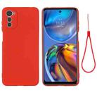 For Motorola Moto G22/ E32s 4G Pure Color Liquid Silicone Shockproof Full Coverage Phone Case(Red) - 1