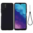 For ZTE V30 Vita Pure Color Liquid Silicone Shockproof Full Coverage Phone Case(Black) - 1