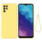 For ZTE V30 Vita Pure Color Liquid Silicone Shockproof Full Coverage Phone Case(Yellow) - 1