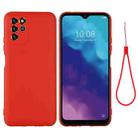 For ZTE V30 Vita Pure Color Liquid Silicone Shockproof Full Coverage Phone Case(Red) - 1