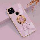 For Google Pixel 5a  6D Plating Astronaut Ring Kickstand Phone Case(Light Purple) - 1