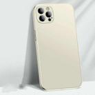 For iPhone 14 Pro Max AG Matte Glass + Liquid Silicone Skin Feel Case (Antique White) - 1