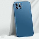 For iPhone 14 Pro Max AG Matte Glass + Liquid Silicone Skin Feel Case (Navy Blue) - 1