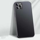 For iPhone 14 Pro Max AG Matte Glass + Liquid Silicone Skin Feel Case (Classic Black) - 1