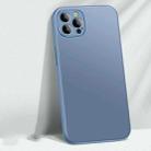 For iPhone 14 Pro Max AG Matte Glass + Liquid Silicone Skin Feel Case (Lavender Blue) - 1