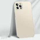 For iPhone 14 Pro AG Matte Glass + Liquid Silicone Skin Feel Case(Antique White) - 1