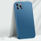 For iPhone 14 Pro AG Matte Glass + Liquid Silicone Skin Feel Case(Navy Blue) - 1