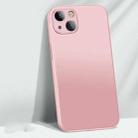 For iPhone 14 AG Matte Glass + Liquid Silicone Skin Feel Case (Girly Pink) - 1