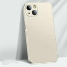 For iPhone 14 Plus AG Matte Glass + Liquid Silicone Skin Feel Case (Antique White) - 1