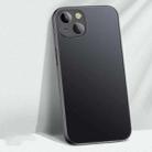 For iPhone 14 Plus AG Matte Glass + Liquid Silicone Skin Feel Case (Classic Black) - 1