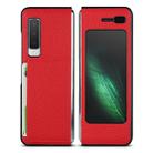 For Galaxy Fold / W2020 Shockproof Full Coverage Litchi Texture Leather Case with Card Slot(Red) - 1