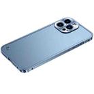 For iPhone 14 Pro Max Metal Frame Frosted PC Shockproof Phone Case (Ocean Blue) - 1