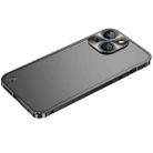 For iPhone 14 Metal Frame Frosted PC Shockproof Phone Case (Black) - 1