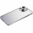 For iPhone 14 Plus Metal Frame Frosted PC Shockproof Phone Case (Silver) - 1