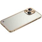 For iPhone 14 Plus Metal Frame Frosted PC Shockproof Phone Case (Gold) - 1