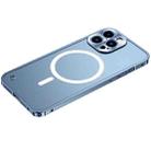 For iPhone 14 Pro Max Metal Frame Frosted PC Shockproof MagSafe Case (Ocean Blue) - 1