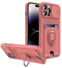 For iPhone 14 Pro Max Sliding Camera Cover Design TPU Phone Case (Pink) - 1