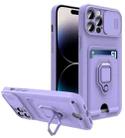 For iPhone 14 Pro Max Sliding Camera Cover Design TPU Phone Case (Purple) - 1