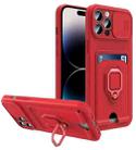 For iPhone 14 Pro Sliding Camera Cover Design TPU Phone Case(Red) - 1