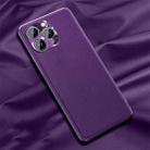 Silicone Pure Skin Leather Phone Case For iPhone 14 Pro Max(Purple) - 1