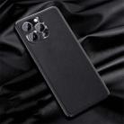 For iPhone 14 Pro Max Silicone Pure Skin Leather Phone Case (Black) - 1